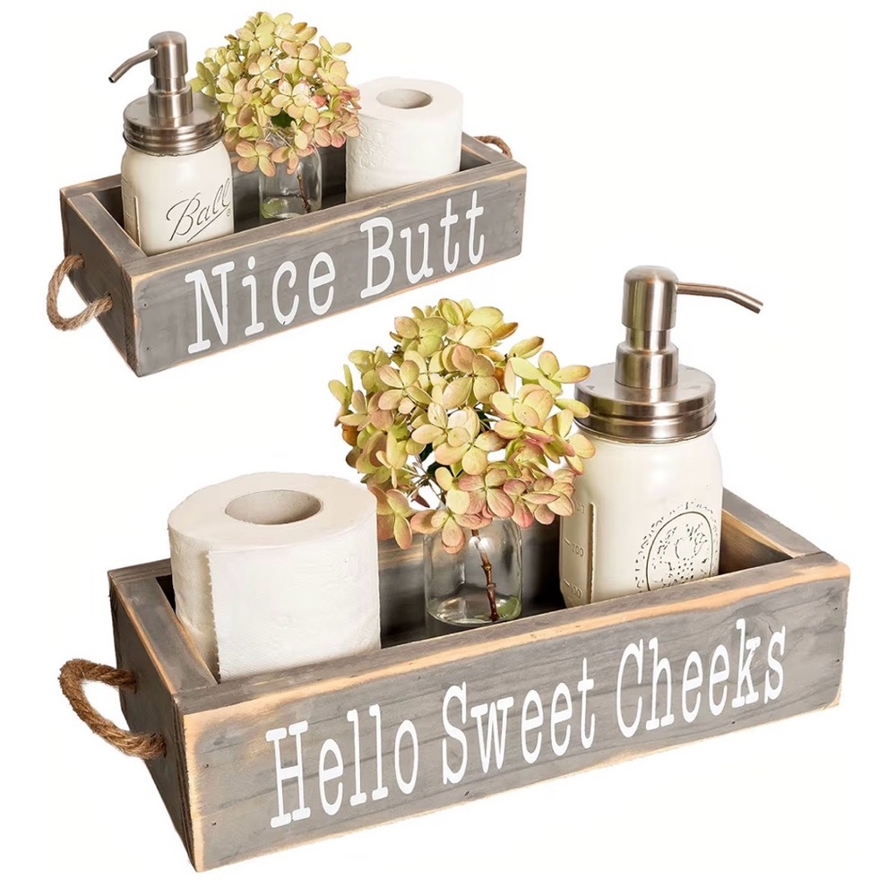 Nice Butt Bathroom Catch All Wooden Box